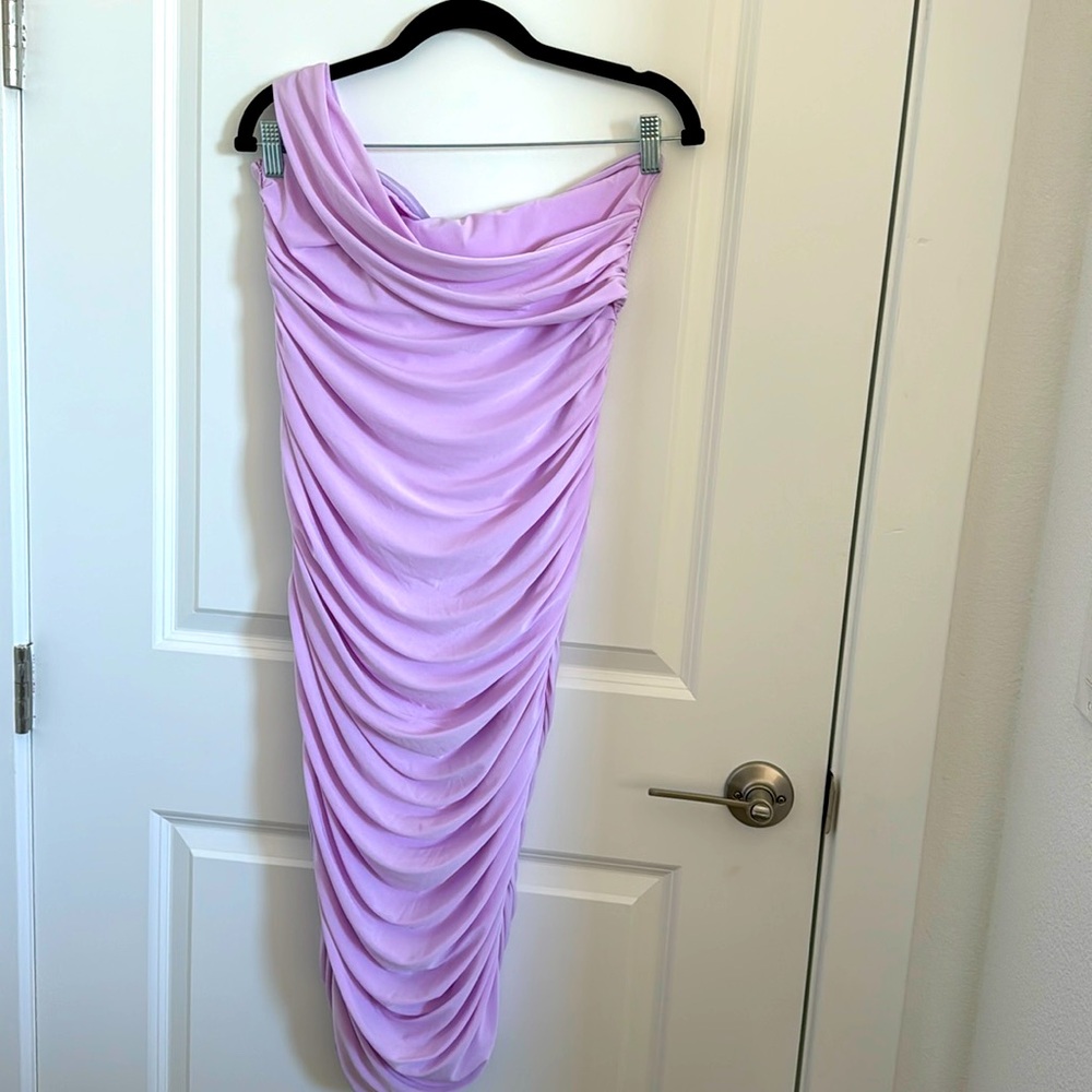 Club L London LILAC MATERNITY RUCHED Dress